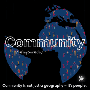 Community banner with an Earth image
