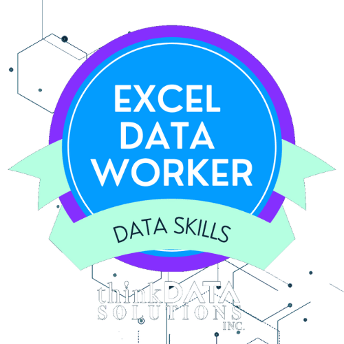 Excel data worker badge.