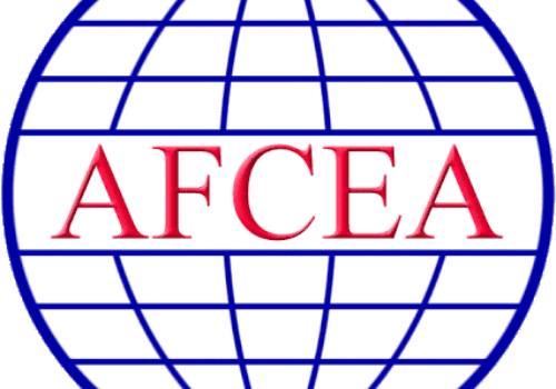 Afcea logo showcasing a globe-centric design.