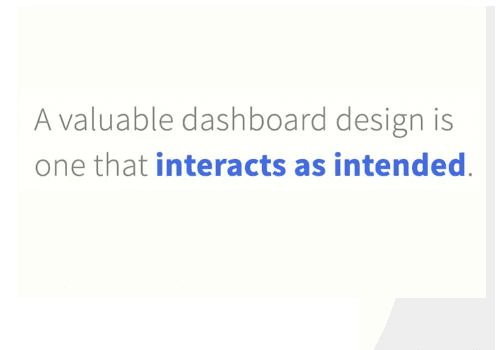 The value dashboard design is one that showcases exceptional visual interactions.