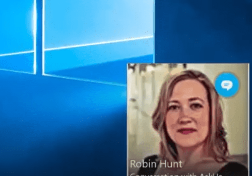 Robin Hunt conversation with AskUs on Windows.